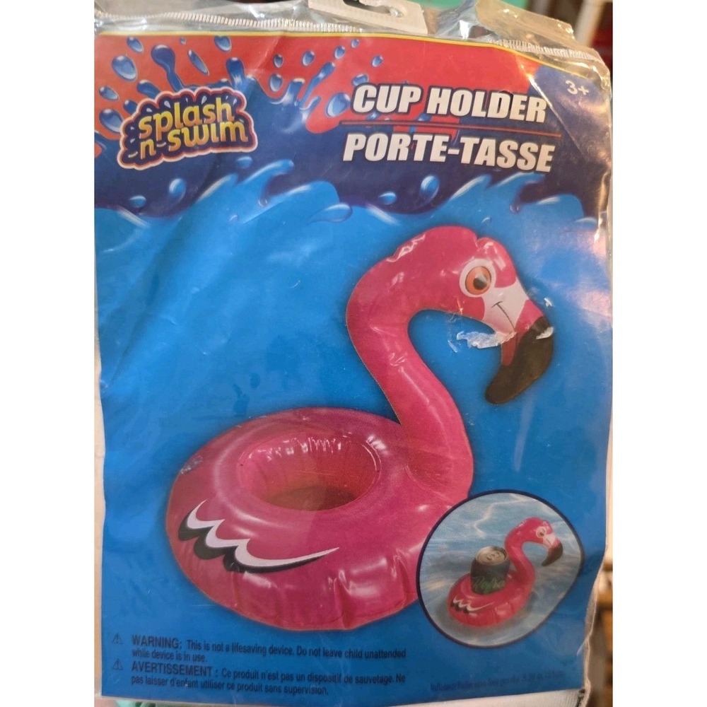 Splash‎ N Swim Flamingo Cup Holder Drink Beverage Pool Swim Float Pink Bird 8"